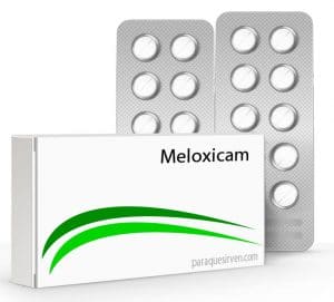 Caja y pastillas de meloxicam.