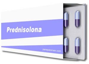 Caja y pastillas de prednisolona