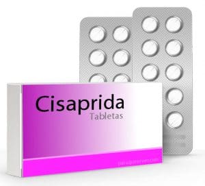Caja y pastillas de cisaprida.