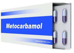 Caja y pastillas de metocarbamol
