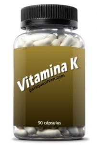 Frasco de vitamina k
