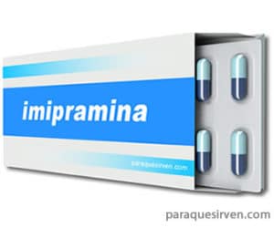 Imipramina, caja y pastillas